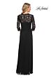 La Femme 23244 Knot Waist Lace Sleeves Dress
