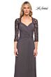 La Femme 23244 Knot Waist Lace Sleeves Dress