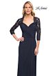 La Femme 23244 Knot Waist Lace Sleeves Dress