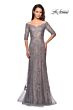 La Femme 24866 Off The Shoulder Embroidered Dress