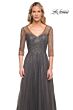 La Femme 24894 Illusion Sleeves Embellished Dress