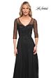 La Femme 24894 Illusion Sleeves Embellished Dress