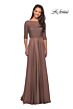 La Femme 25011 Beaded Bodice Bateau Neck Dress