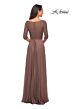 La Femme 25011 Beaded Bodice Bateau Neck Dress