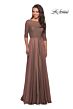 La Femme 25011 Beaded Bodice Bateau Neck Dress