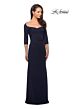 La Femme 25148 Sweetheart Neck Three Quarter Sleeve Dress