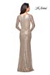 La Femme 25331 Long Sleeves Sequin Dress