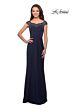 La Femme 25399 Illusion Neckline Cap Sleeve Dress