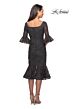 La Femme 25523 Flounce Sleeves Square Neck Dress