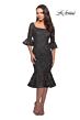 La Femme 25523 Flounce Sleeves Square Neck Dress