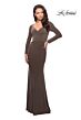 La Femme 25598 Long Sleeve Portrait Neckline Dress