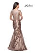 La Femme 26404 Draped Skirt Lace Bodice Dress