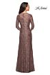 La Femme 26427 Queen Anne Neckline Lace Dress