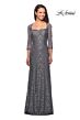 La Femme 26427 Queen Anne Neckline Lace Dress
