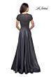 La Femme 26447 Floral Bodice Ruched Waist Dress
