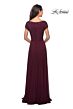 La Femme 26512 Square Neck Beaded Bodice Dress