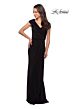 La Femme 26519 Ruched Top Portrait Neckline Dress