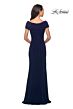 La Femme 26519 Ruched Top Portrait Neckline Dress