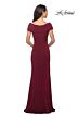 La Femme 26519 Ruched Top Portrait Neckline Dress