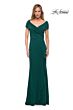 La Femme 26519 Ruched Top Portrait Neckline Dress