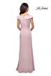 La Femme 26523 Portrait Neckline Ruched Dress