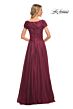 La Femme 26550 Scoop Neck Embroidered Top Dress