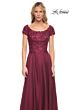 La Femme 26550 Scoop Neck Embroidered Top Dress