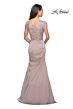 La Femme 26806 Embroidered Bodice V-Neck Dress