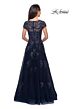 La Femme 26907 Cap Sleeve Embroidered Dress
