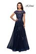 La Femme 26907 Cap Sleeve Embroidered Dress