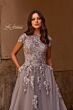 La Femme 26907 Cap Sleeve Embroidered Dress
