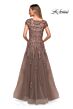 La Femme 26907 Cap Sleeve Embroidered Dress
