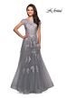 La Femme 26907 Cap Sleeve Embroidered Dress