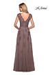 La Femme 26942 Scalloped V-Neck Embroidered Dress