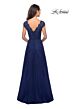 La Femme 26942 Scalloped V-Neck Embroidered Dress