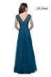 La Femme 26942 Scalloped V-Neck Embroidered Dress