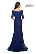 La Femme 26943 Elbow Sleeves Scalloped Neckline Dress