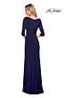La Femme 26955 Three Quarter Sleeves Ruched Dress