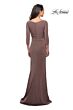 La Femme 26955 Three Quarter Sleeves Ruched Dress