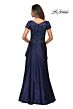La Femme 27033 Floral Bodice Wrap Skirt Dress