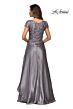 La Femme 27033 Floral Bodice Wrap Skirt Dress