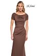 La Femme 27067 Scoop Neckline Short Sleeve Dress