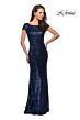 La Femme 27079 Scoop Neck Sequin Dress