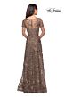 La Femme 27839 Illusion Neckline Sequin Lace Dress