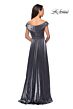 La Femme 27846 Ruched Bodice Off The Shoulder Dress