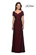 La Femme 27855 Portrait Neckline Short Sleeve Dress