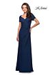 La Femme 27855 Portrait Neckline Short Sleeve Dress