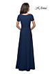 La Femme 27855 Portrait Neckline Short Sleeve Dress