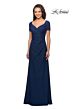 La Femme 27855 Portrait Neckline Short Sleeve Dress
