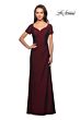 La Femme 27855 Portrait Neckline Short Sleeve Dress